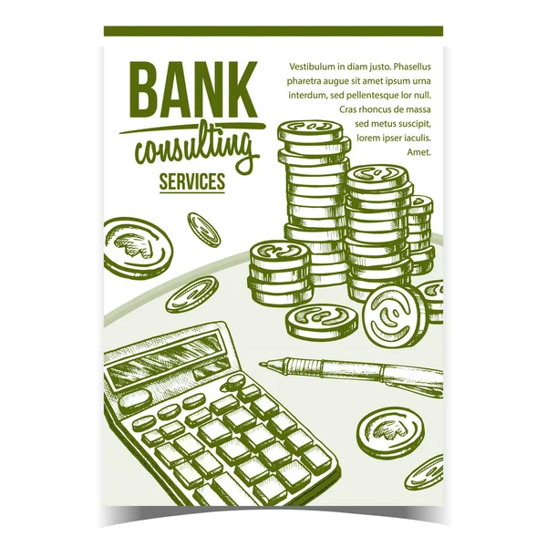 Bank Consulting Services Advertising Poster Vector