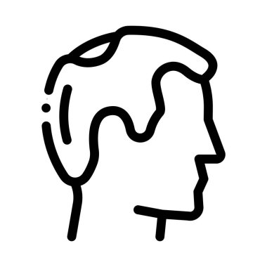 Kelleşen Adam Profili Simge Vektör Özeti İllüstrasyonu