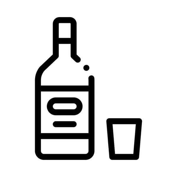 Icono de botella de alcohol Vector Esquema Ilustración — Archivo Imágenes Vectoriales