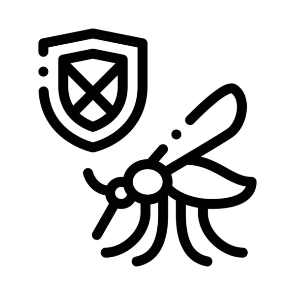 Mosquito Shield Icon Vector Outline Illustratie — Stockvector