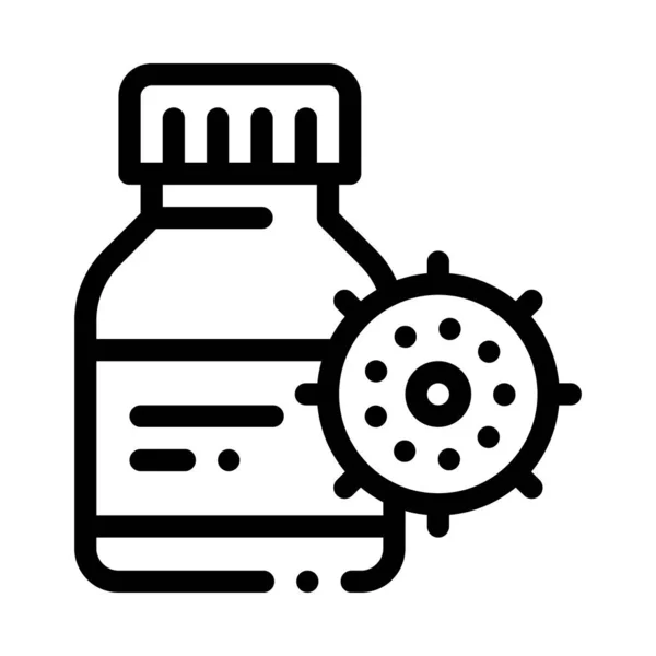 Иллюстрация вектора иконки вируса лекарственной бутылки — стоковый вектор