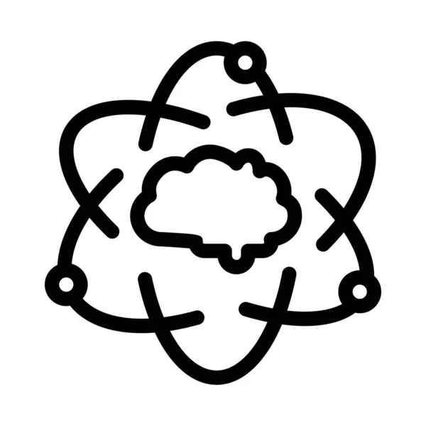 Illustration vectorielle de l'icône du cerveau humain atome — Image vectorielle