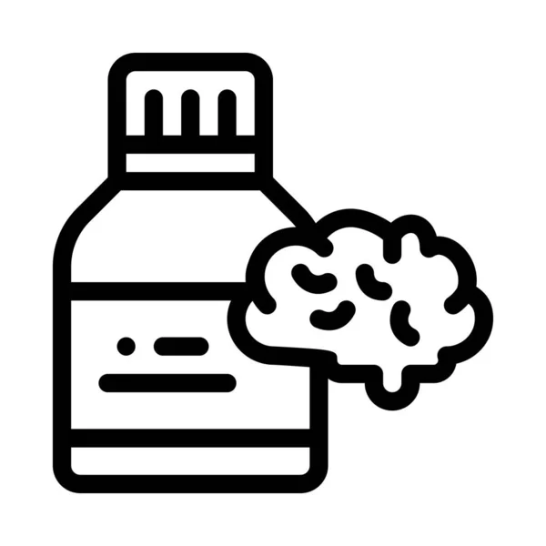 ボトル薬脳アイコンベクトルイラスト概要 — ストックベクタ