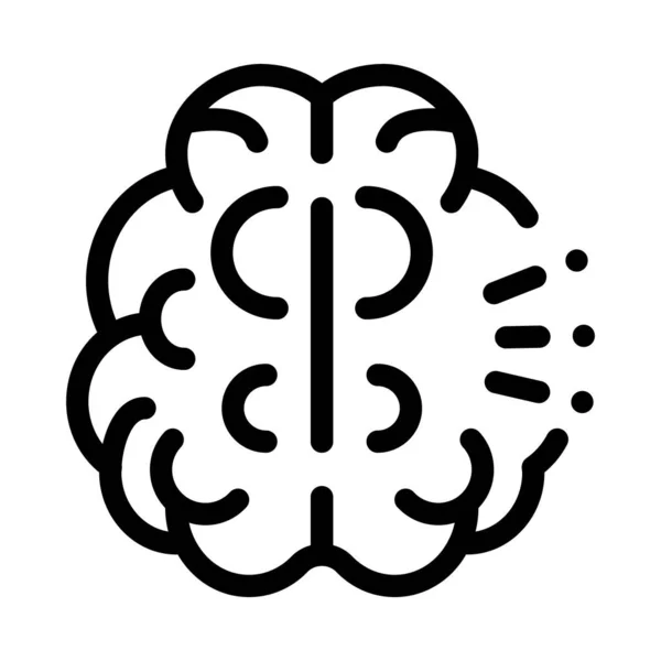 Menselijk brein pictogram vector schets illustratie — Stockvector