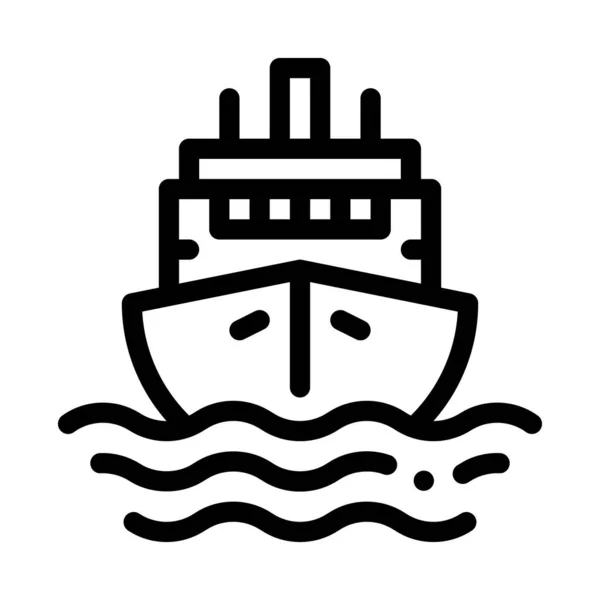 Cruise Vessel Icon Vector Outline Illustration — Stock Vector