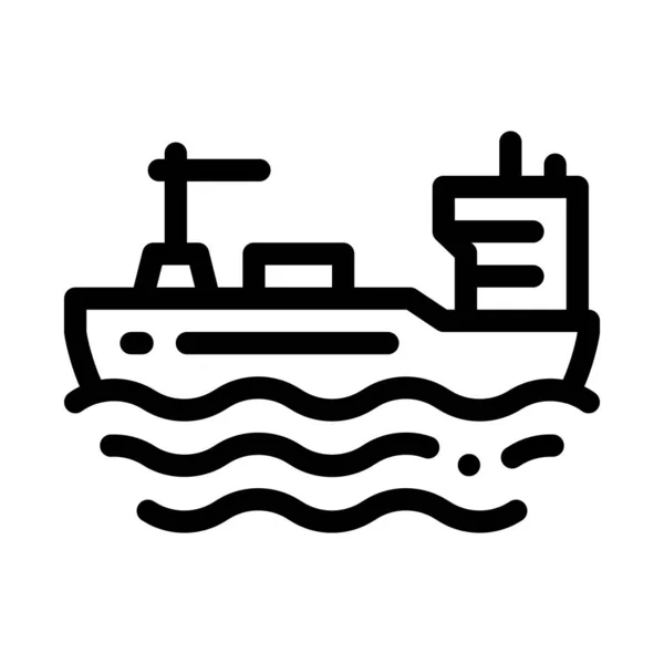 Tanker At Sea Icon Vector Outline Illustration — Stock Vector