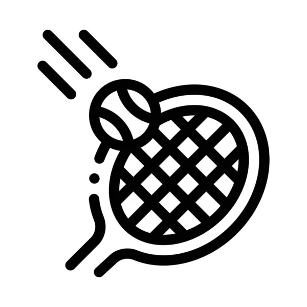 Raquette Hits Ball Icon Vector Illustration de contour — Image vectorielle