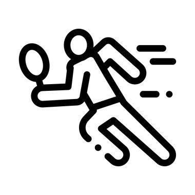 Tenis Oynatıcı Simgesi Vektör Çizim Çizimini Çalıştır