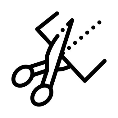 Simge Vektör Taslağı Resmini Kesen Makas