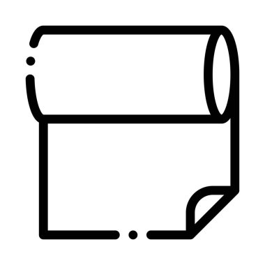 Kumaş Yuvarlama Simgesi Vektör Özeti Çizimi