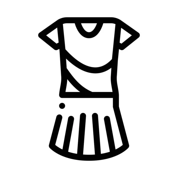 Frau Tennis Anzug Ikone Vektor Umriss Illustration — Stockvektor