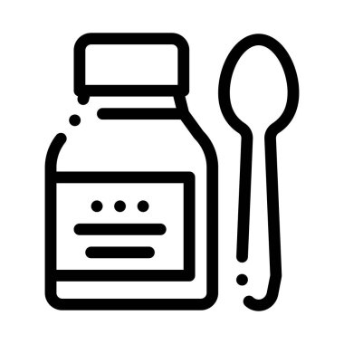 İlaç Şişe Simgesi Vektör Özeti Çizimi