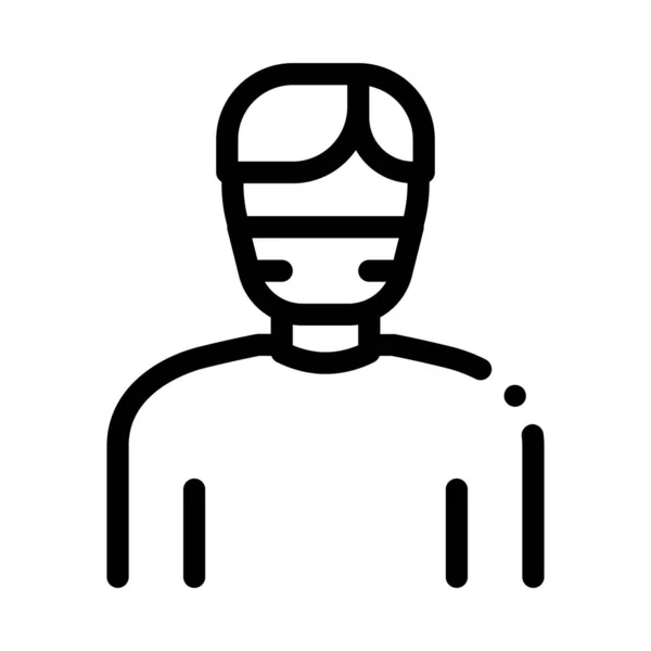 Man Gezichtsmasker Ikoon Vector Overzicht Illustratie — Stockvector