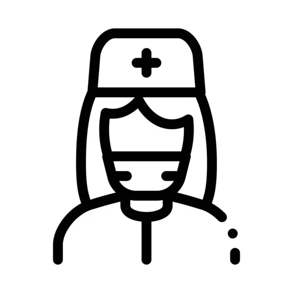 Illustrazione del profilo vettoriale dell'icona paramedica dell'infermiera — Vettoriale Stock