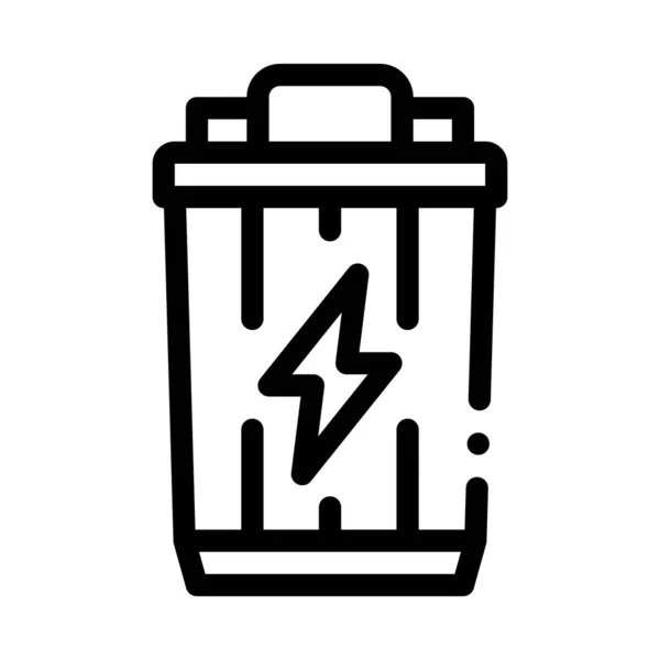 Blitz Batterie Symbol Vektor Umriss Illustration — Stockvektor