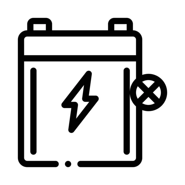 Illustrazione del profilo vettoriale dell'icona della batteria scarica — Vettoriale Stock