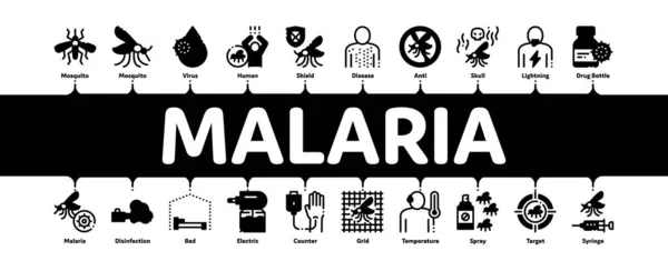 Enfermedad de la malaria Dengue Infografía mínima Banner Vector — Vector de stock