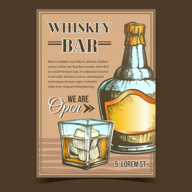 Whiskey Çubuğu Yaratıcı Reklam Posteri Vektörü