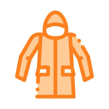 Su geçirmez malzeme ceket anorak vektör hattı simgesi