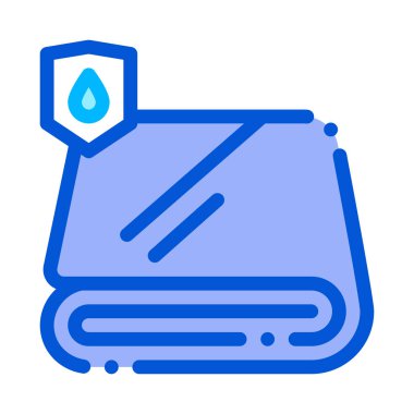 Su geçirmez malzeme kumaş havlu vektör hattı simge