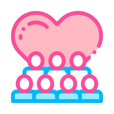 Gönüllüler destek aşk vektör Ince çizgi simgesi