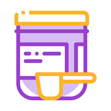 Takviyeleri Şişe ve Kepçe Vektör İnce Çizgi Simgesi