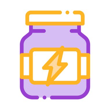 Enerji spor takviyeleri vektör Ince çizgi simgesi