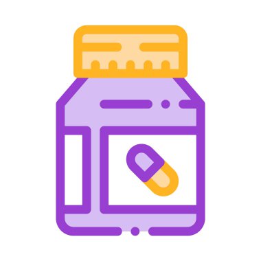 Vitamin Pills konteyner vektör Ince çizgi simgesi