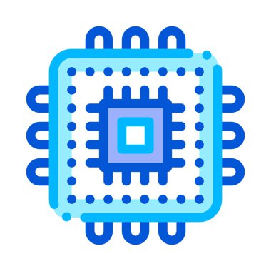 Bilgisayar elemanı Işlemci vektörü Ince çizgi simgesi