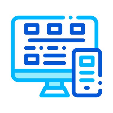 Bilgisayar Smartphone Sistem Vektör İnce Çizgi Simgesi