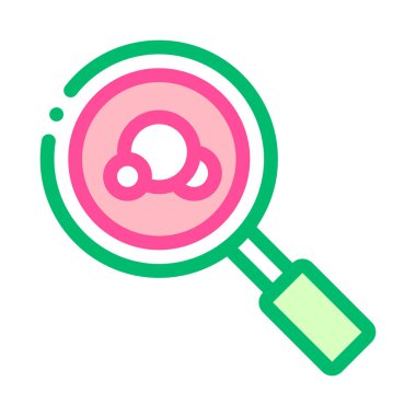 Büyüteç Bakteri Mikrop Vektör İnce Çizgi Simgesi