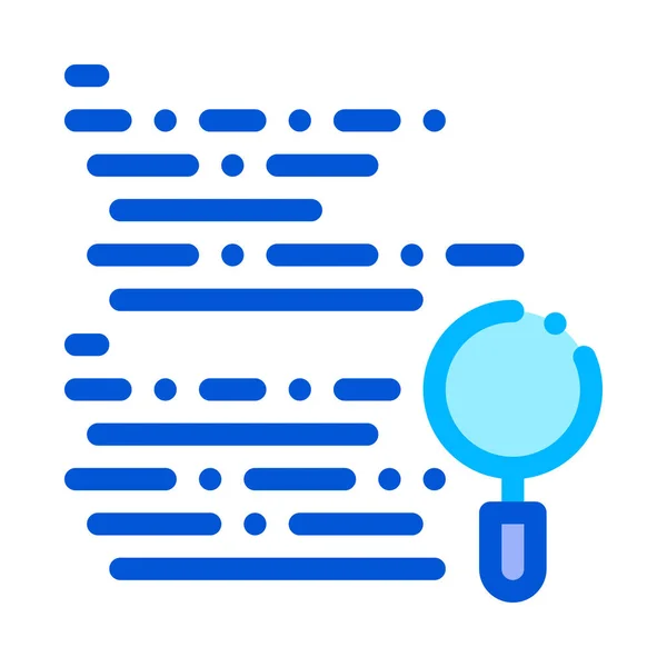Magnifier Search Code Mistake Vector Line Icon — Stock Vector