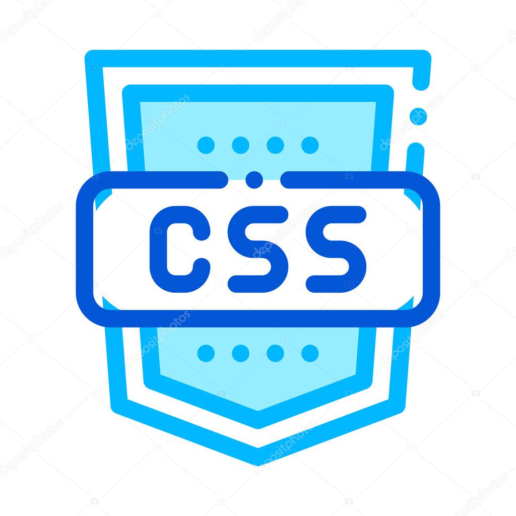 Coding Language CSS System Vector Thin Line Icon