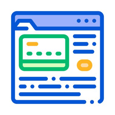 Internet Alışveriş Ödeme Vektör İnce Hat Simgesi