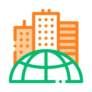 Gökdelen Earth Problem Vektör İnce Çizgi Simgesi