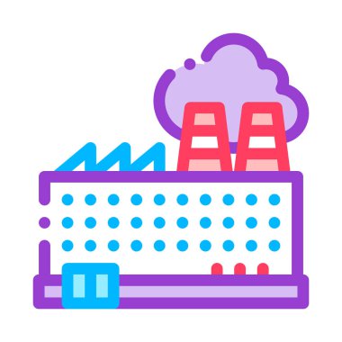 Endüstriyel Bitki Bina Vektör İnce Çizgi Simgesi