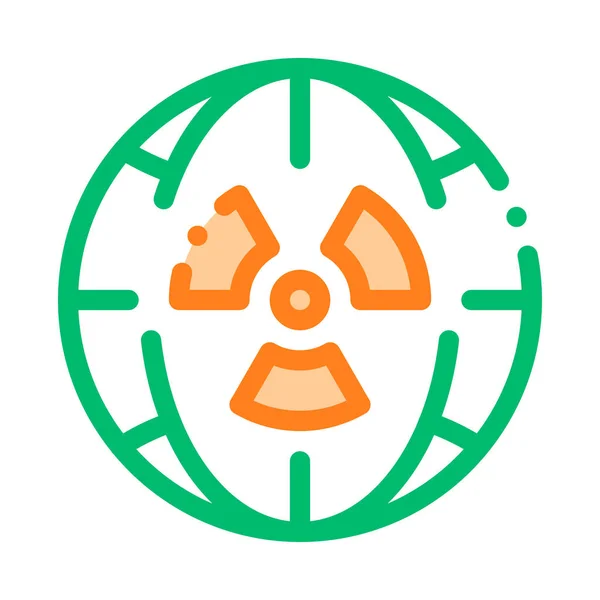 Symbole de rayonnement et icône de ligne mince de vecteur de planète — Image vectorielle