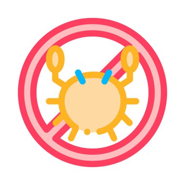 Alerjen Serbest İşaret Deniz Ürünleri Vektör İnce Çizgi Simgesi