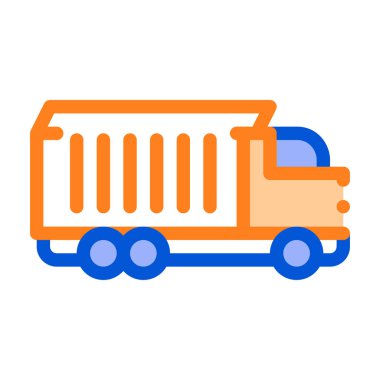 Tarım Kargo Kamyon Vektör İnce Hat Simgesi