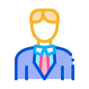 Karakter Gelini Adam Siluet Vektör Simgesi