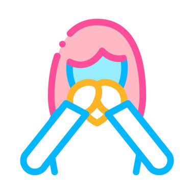 Hamilelik Vektör İnce Çizgi Simgesi Mide Bulantısı Symptomp