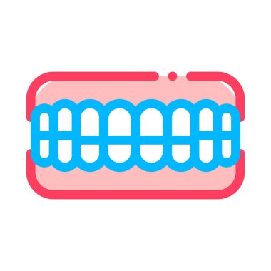 Set Takma Diş Stomatoloji Vektör İşaret Ikonu