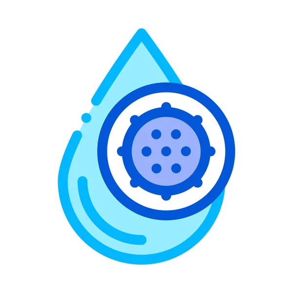 Goccia liquida con l'icona vettoriale del trattamento delle acque del germe — Vettoriale Stock