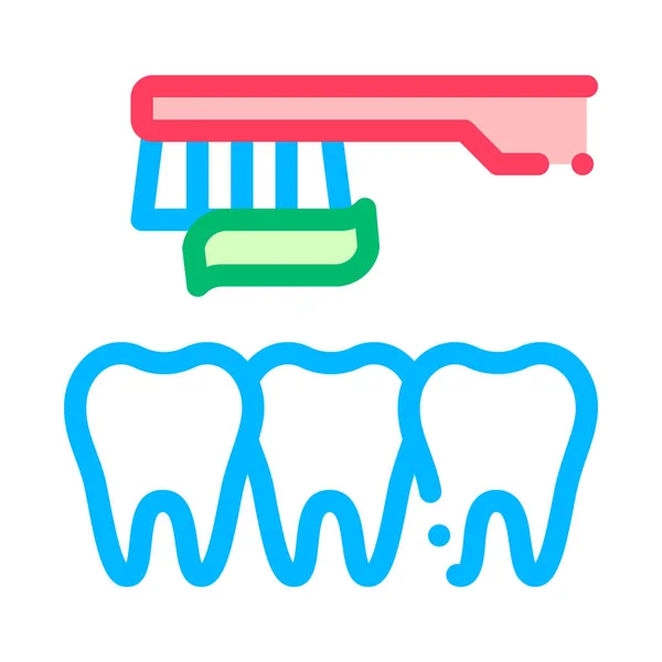 Dentist Teeth Cleaning Vector Thin Line Sign Icon — Stock Vector