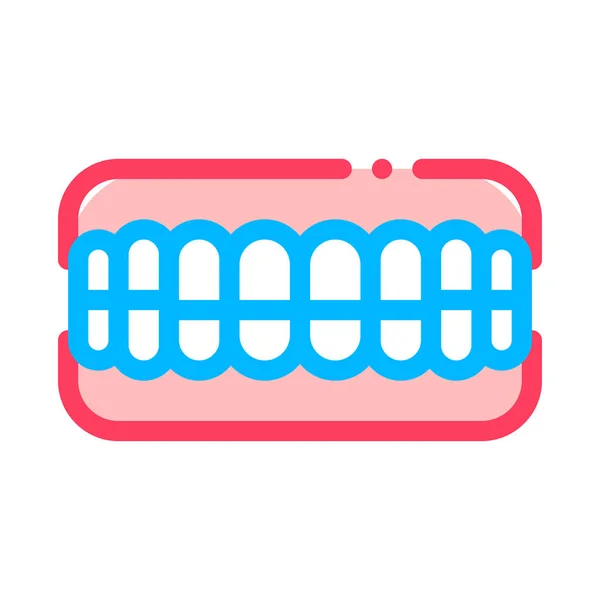 Set Of False Teeth Stomatology Vector Sign Icon — Stock Vector