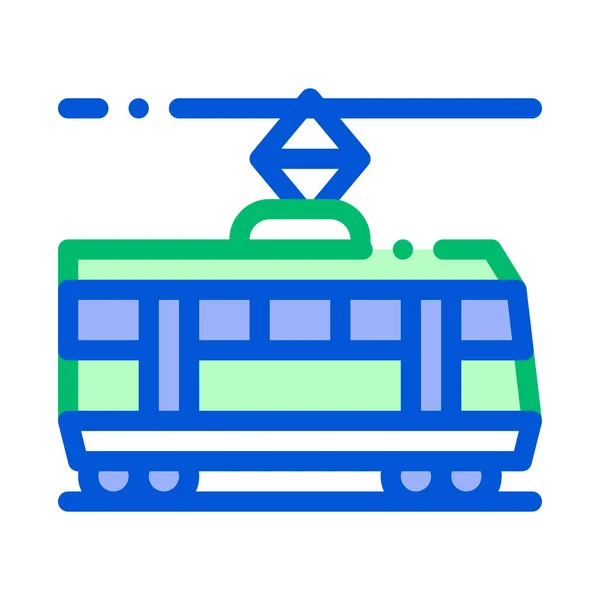 Publiczny transport Tramway wektor cienka linia ikona — Wektor stockowy