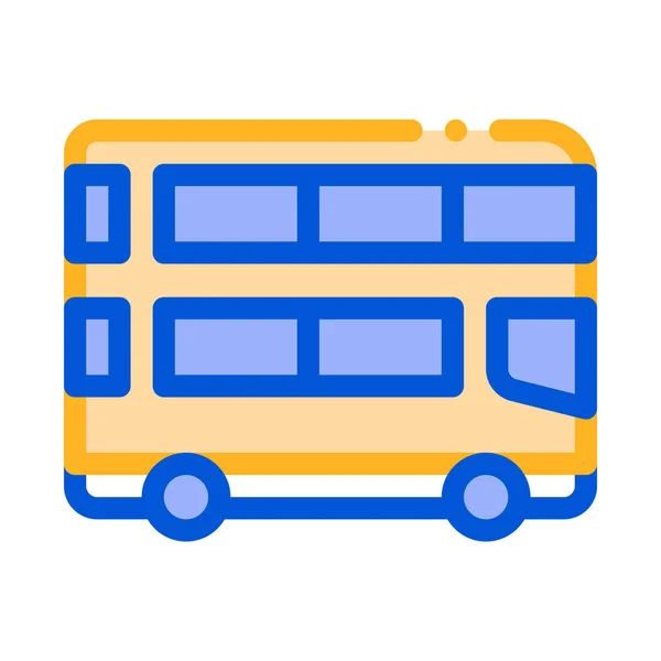 Openbaar vervoer dubbeldekker bus vector icoon — Stockvector
