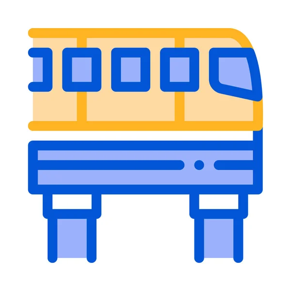 Transport publiczny Monorail Vector cienka linia ikona — Wektor stockowy
