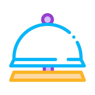 Resepsiyon Ekipmanları Çan Vektör İnce Hat Simgesi