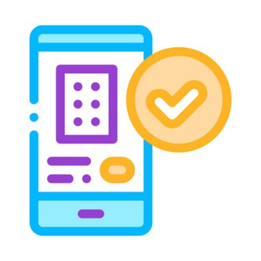 Smartphone Uygulama Vektör İnce Çizgi İşaret Simgesi